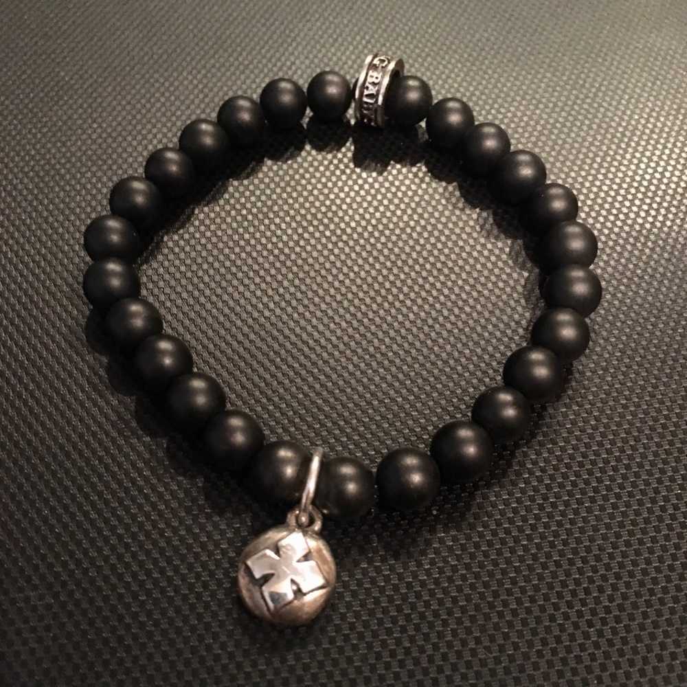 King Baby Studio Onyx Bead .925 Bracelet 8mm